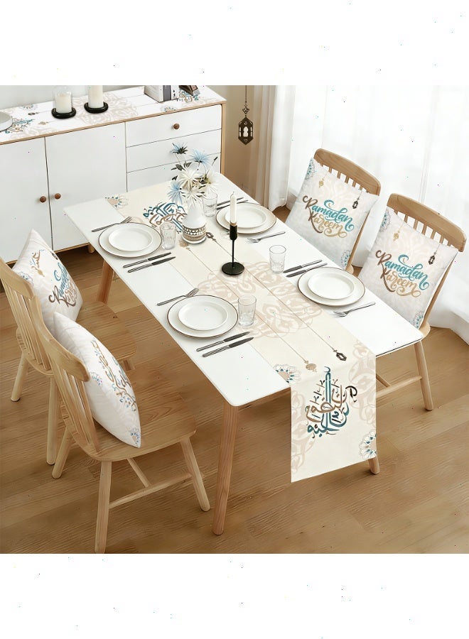 Ramadan Table Runner with 4PCS Pillow Covers - Classic Ramadan Decorations, Stylish Ramadan Table Decor Ideal for Ramadan Gatherings & Gifts - Image 5